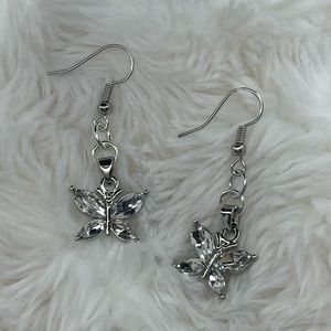 Handmade Crystal Butterfly Earrings